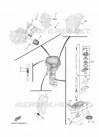 PIECES D'ENTRETIEN pour Yamaha F25G Manual Starter, Tiller Handle, Manual Tilt, Shaft 15