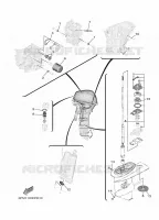 PIECES D'ENTRETIEN pour Yamaha F25G Manual & Electric Steering, Tiller Handle, Manual Tilt, Shaft 15
