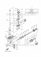 CARTER INFERIEUR ET TRANSMISSION 1 pour Yamaha F25G Manual & Electric Steering, Tiller Handle, Manual Tilt, Shaft 15