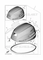 CAPOT SUPERIEUR pour Yamaha F25G Manual & Electric Steering, Tiller Handle, Manual Tilt, Shaft 15