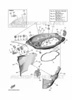 CARENAGE INFERIEUR pour Yamaha F25G Manual & Electric Steering, Tiller Handle, Manual Tilt, Shaft 15