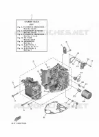 CYLINDRE / CARTER MOTEUR 1 pour Yamaha F25G Manual & Electric Steering, Tiller Handle, Manual Tilt, Shaft 15