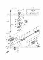 CARTER INFERIEUR ET TRANSMISSION 1 pour Yamaha F25G Manual & Electric Steering, Tiller Handle, Manual Tilt, Shaft 20