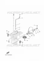 CARTER INFERIEUR ET TRANSMISSION 2 pour Yamaha F25G Manual & Electric Steering, Tiller Handle, Manual Tilt, Shaft 20