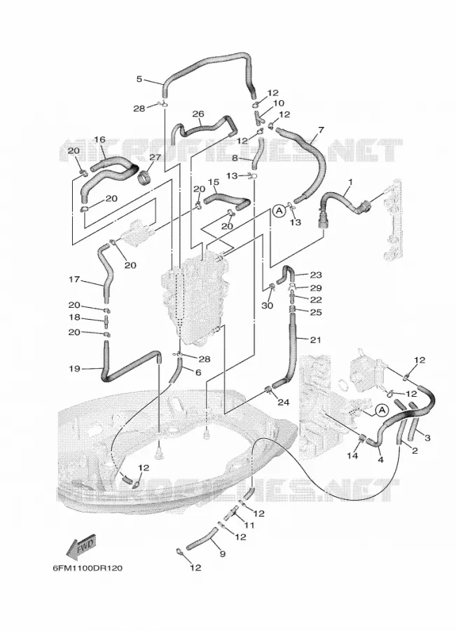 ALIMENTATION CARBURANT 2 Yamaha OUTBOARD ENGINES 25hp (18.4kW) 2018 F25  F25GETL