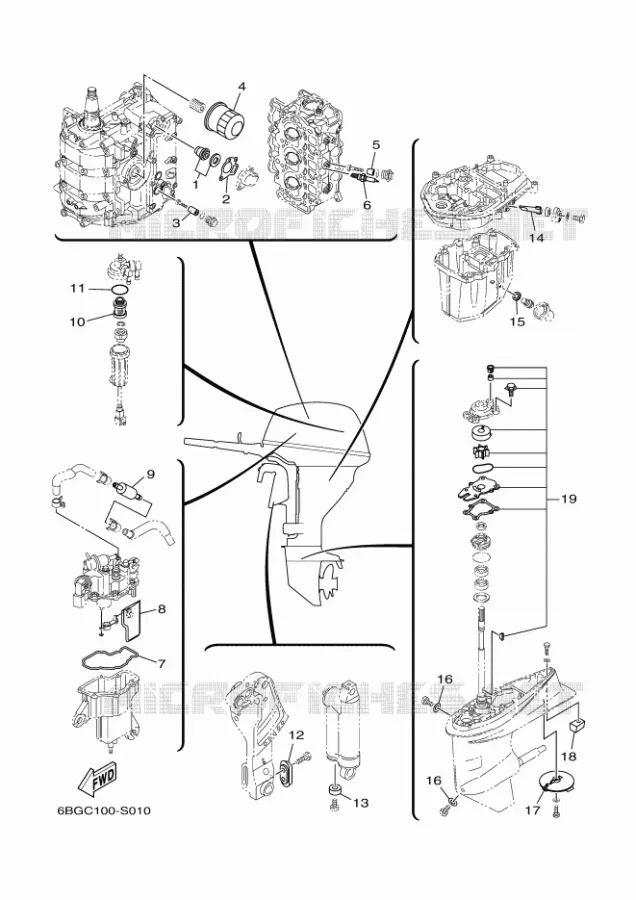 PIECES D'ENTRETIEN Yamaha OUTBOARD ENGINES 30hp (22.1kW) 2018 F30  F30LHA-2018