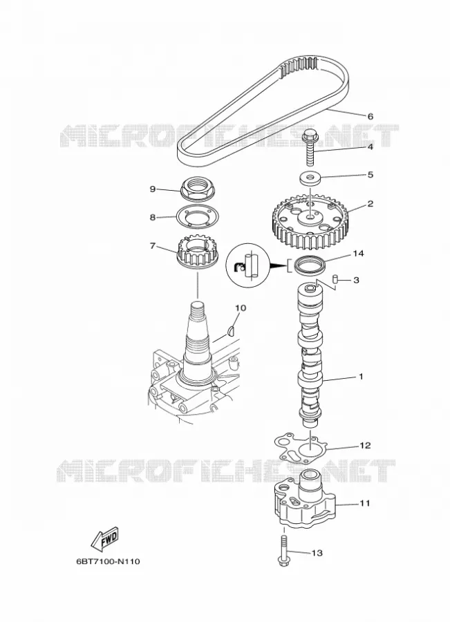 POMPE A HUILE Yamaha OUTBOARD ENGINES 30hp (22.1kW) 2014 F30  F30BEHDL