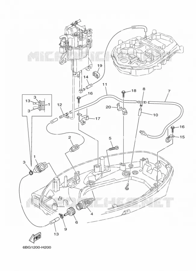 CARENAGE INFERIEUR 2 Yamaha OUTBOARD ENGINES 30hp (22.1kW) 2012 F30  F30BEHDL