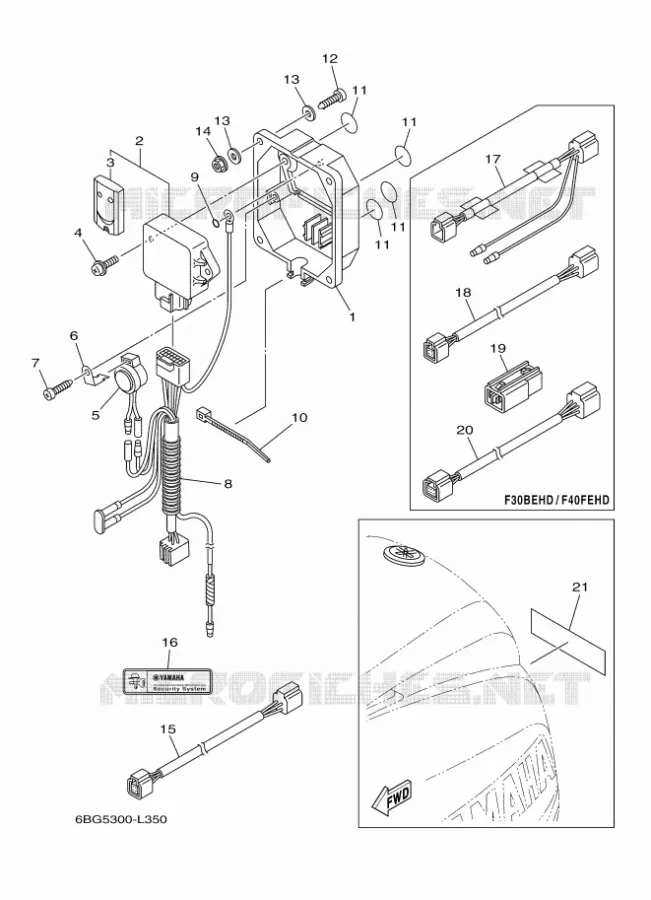 PIÈCES OPTIONNELLES Yamaha OUTBOARD ENGINES 30hp (22.1kW) 2012 F30  F30BETL