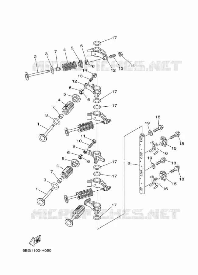 SOUPAPE Yamaha OUTBOARD ENGINES 30hp (22.1kW) 2012 F30  F30BEHDL