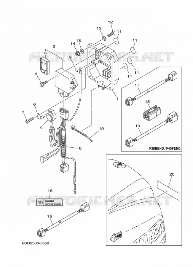 PIÈCES OPTIONNELLES Yamaha OUTBOARD ENGINES 30hp (22.1kW) 2011 F30  F30BETS