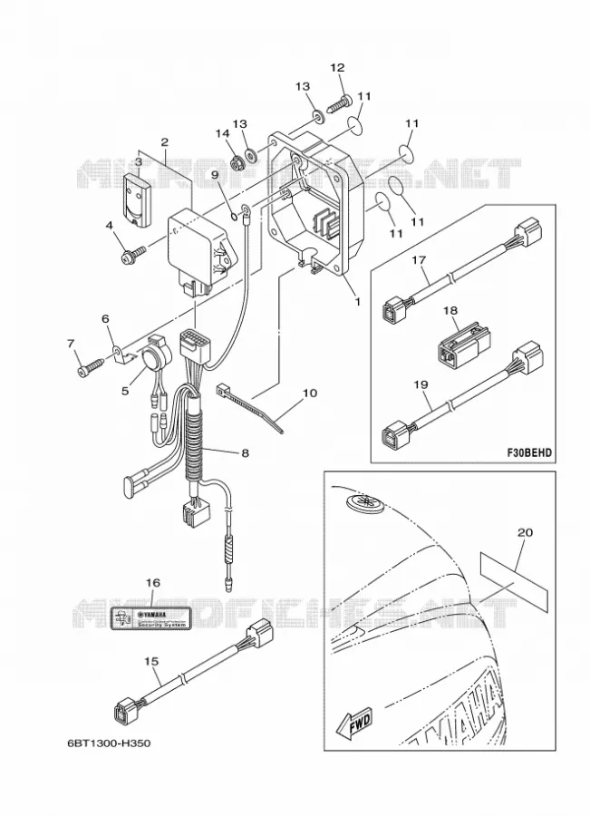 PIÈCES OPTIONNELLES Yamaha OUTBOARD ENGINES 30hp (22.1kW) 2009 F30  F30LA-2009