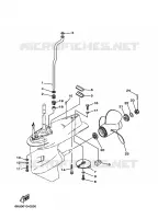 CARTER INFERIEUR ET TRANSMISSION 2 pour Yamaha FT25B High Thrust, Electric Starter, Remote Control, Power Trim & Tilt, Shaft 20