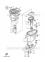 CARTER SUPERIEUR pour Yamaha FT25B High Thrust, Electric Starter, Remote Control, Power Trim & Tilt, Shaft 20