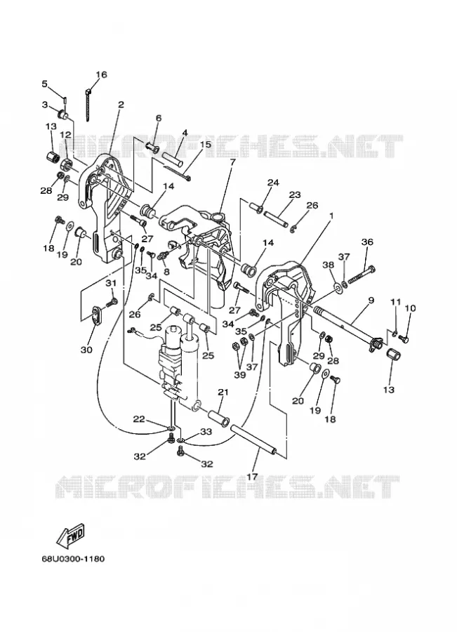 SUPPORT 1 Yamaha OUTBOARD ENGINES 25hp (18.4kW) 2003 FT25  FT25BETL