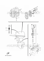 PIECES D'ENTRETIEN pour Yamaha 40X Manual Starter, Tiller Handle, Manual Tilt, Pre-Mixing, Shaft 20
