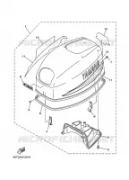 CAPOT SUPERIEUR pour Yamaha 40X Manual Starter, Tiller Handle, Manual Tilt, Pre-Mixing, Shaft 20