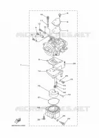 CARBURATEUR pour Yamaha 40X Manual Starter, Tiller Handle, Manual Tilt, Pre-Mixing, Shaft 20