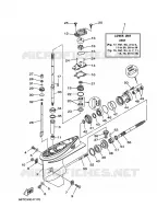 CARTER INFERIEUR ET TRANSMISSION 1 pour Yamaha 40X Manual Starter, Tiller Handle, Manual Tilt, Pre-Mixing, Shaft 20