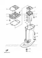 CARTER SUPERIEUR pour Yamaha 40X Manual Starter, Tiller Handle, Manual Tilt, Pre-Mixing, Shaft 20
