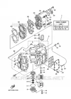 CYLINDRE / CARTER MOTEUR pour Yamaha 40X Manual Starter, Tiller Handle, Manual Tilt, Pre-Mixing, Shaft 20