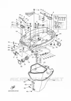 CAPOT INFERIEUR pour Yamaha F115A Electric Starter, Remote Control, Power Trim & Tilt, Shaft 20