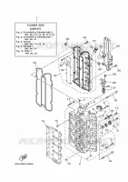 CYLINDRE / CARTER MOTEUR 2 pour Yamaha F115A Electric Starter, Remote Control, Power Trim & Tilt, Shaft 20