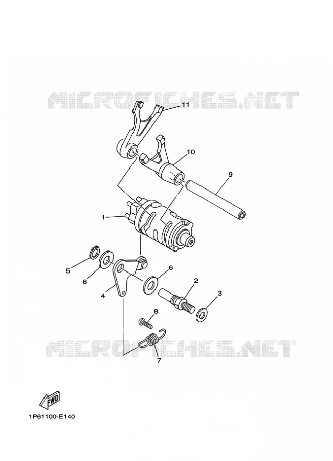 BARILLET DE SELECTION / FOURCHETTES Yamaha MOTO 50 2019 TTR  TT-R50E