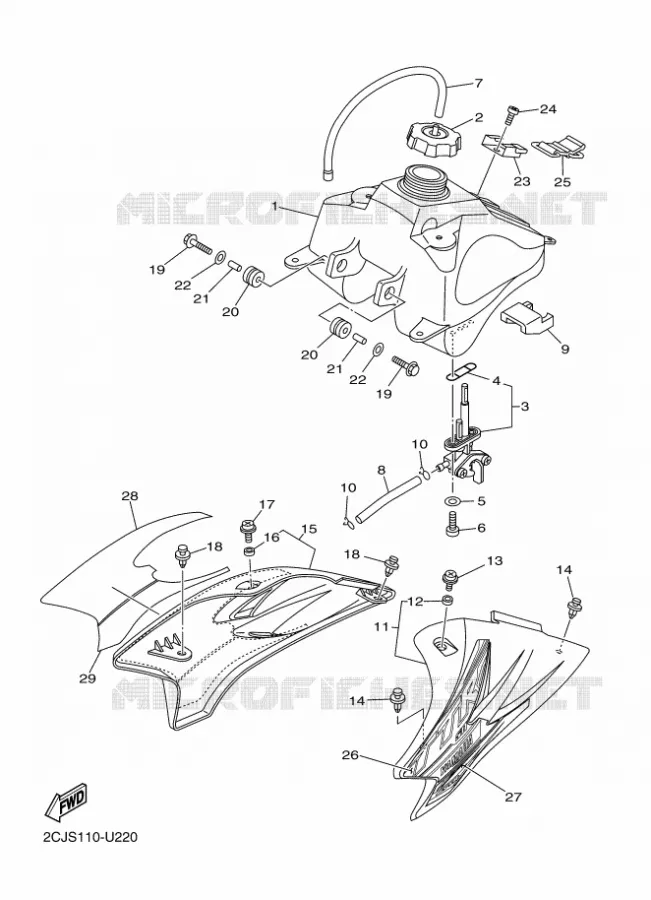 RESERVOIR A ESSENCE Yamaha MOTO 50 2019 TTR  TT-R50E