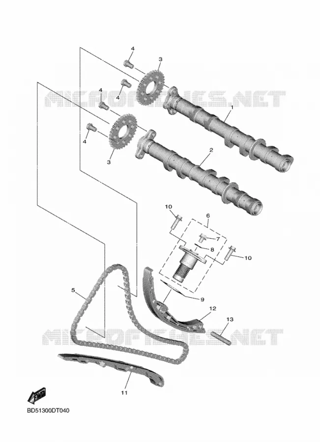 ARBRE A CAMES / CHAINE DE DISTRIBUTION Yamaha MOTO 900 2019 NIKEN  MXT850D