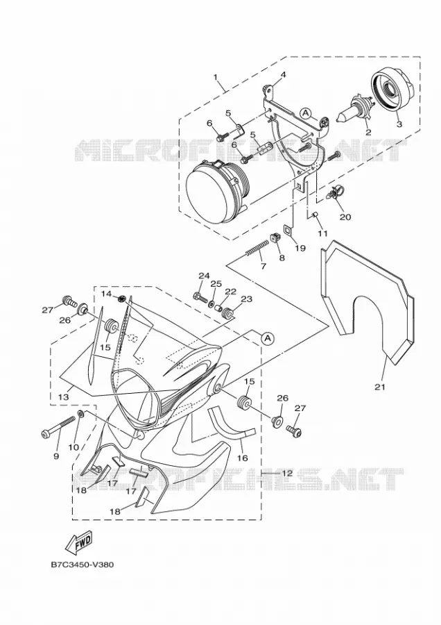 PHARE  Yamaha MOTO 250 2019 XT  XT250