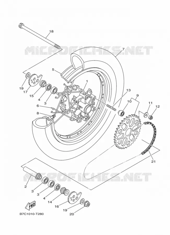 ROUE ARRIERE Yamaha MOTO 250 2019 XT  XT250
