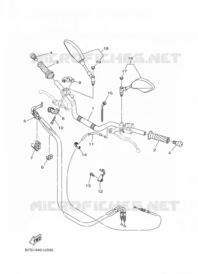 GUIDON ET CABLES Yamaha MOTO 700 2019 MT  MTN690-U