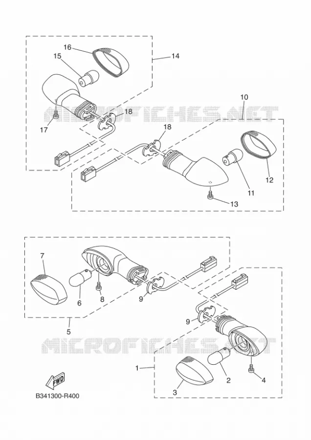 CLIGNOTANT Yamaha MOTO 700 2019 XSR  MTM690-U