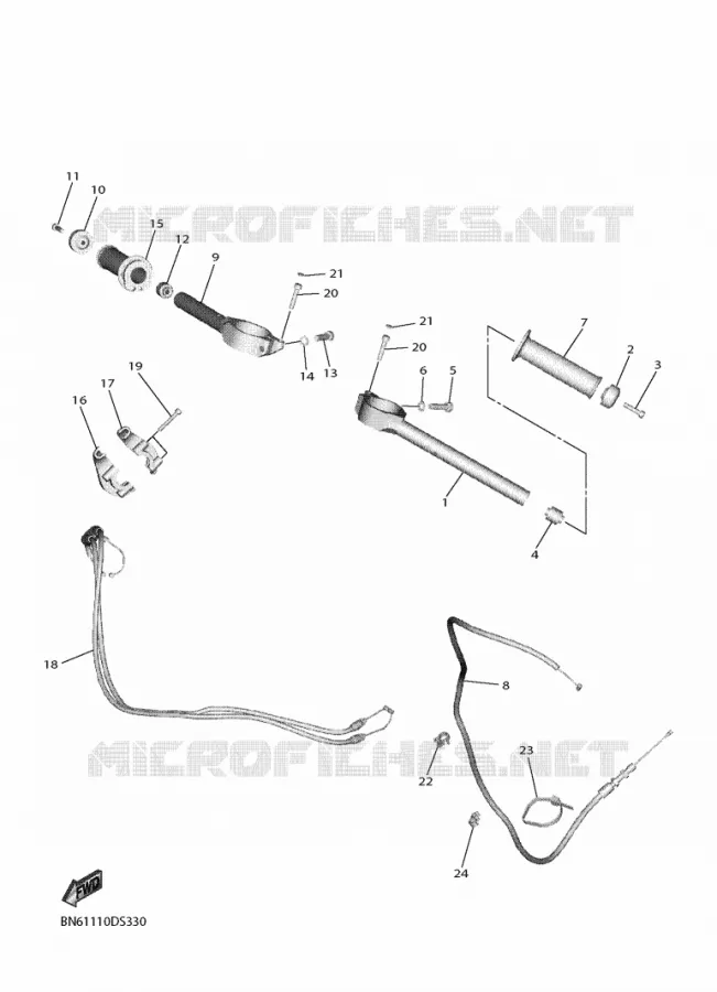 GUIDON ET CABLES Yamaha MOTO 600 2019 R6  YZF600