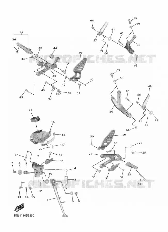 SUPPORT / REPOSE PIEDS Yamaha MOTO 600 2019 R6  YZF600