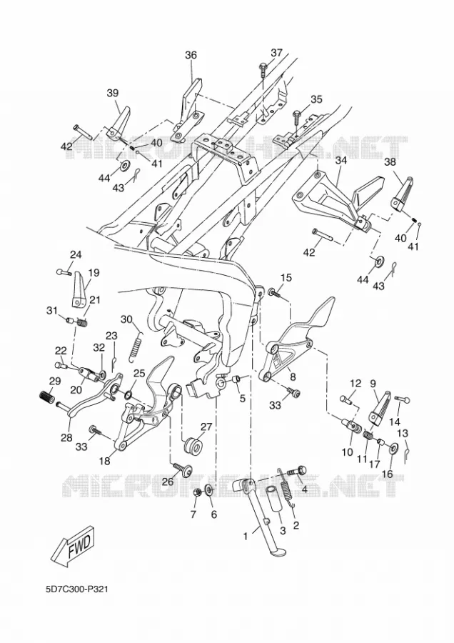 SUPPORT / REPOSE PIEDS Yamaha MOTO 125 2019 MT  MT125-A