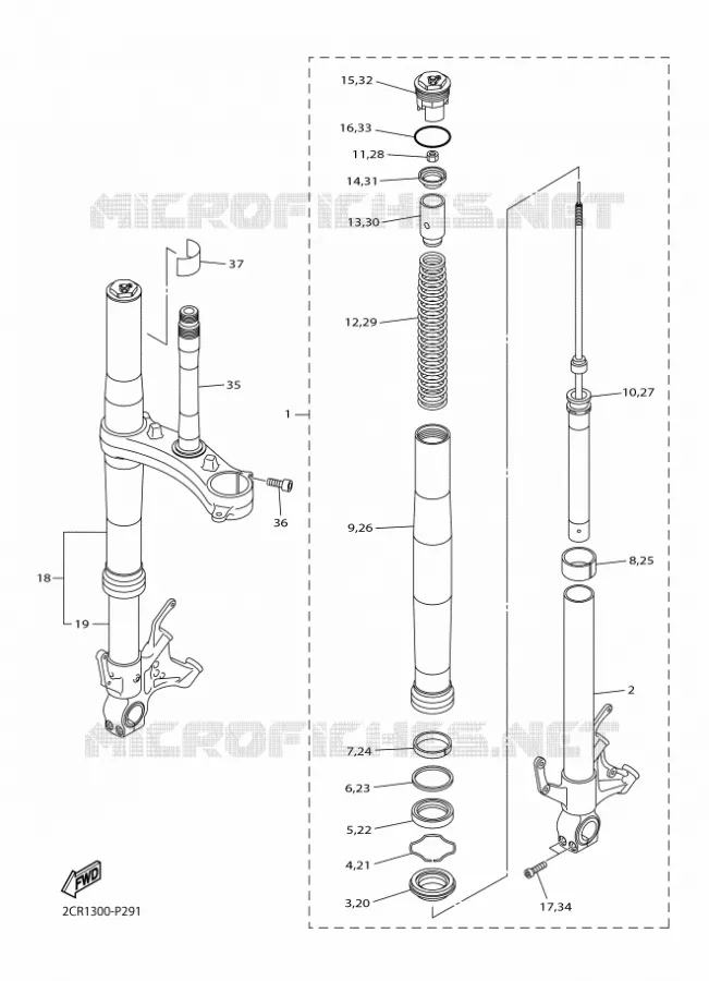 FOURCHE Yamaha MOTO 1000 2019 R1  YZF-R1