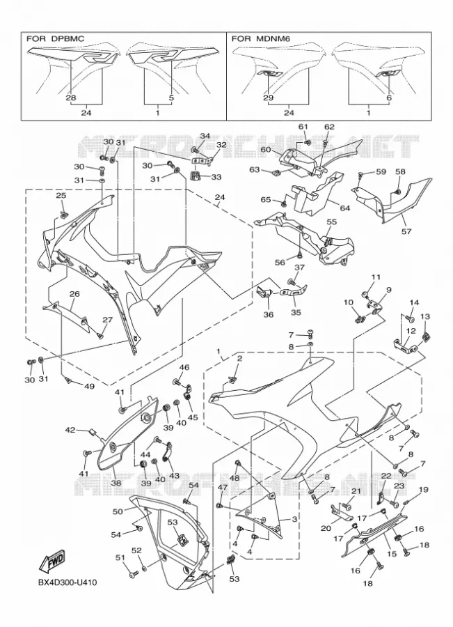 CARENAGES 2 Yamaha MOTO 1000 2019 R1  YZF-R1