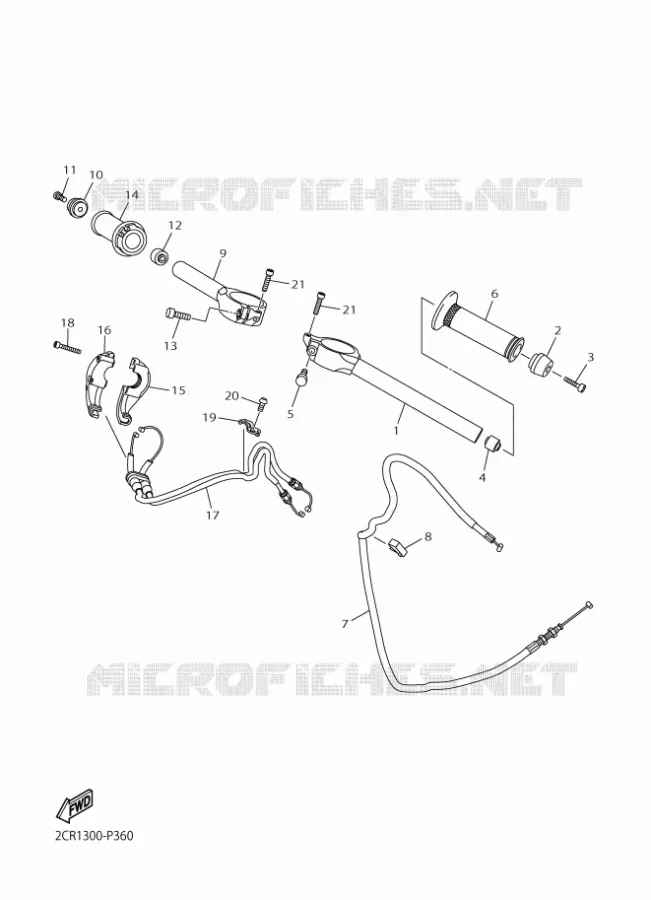 GUIDON ET CABLES Yamaha MOTO 1000 2019 R1  YZF-R1