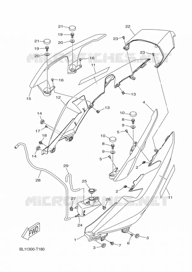 COUVERCLE LATERAL Yamaha SCOOTER 400 2019 XMAX  YP400RA