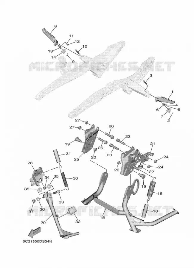 SUPPORT / REPOSE PIEDS Yamaha SCOOTER 530 2019 TMAX  XP530-A