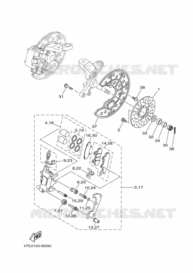 ETRIER DE FREIN AVANT Yamaha QUAD 700 2019 RAPTOR  YFM70RSBK