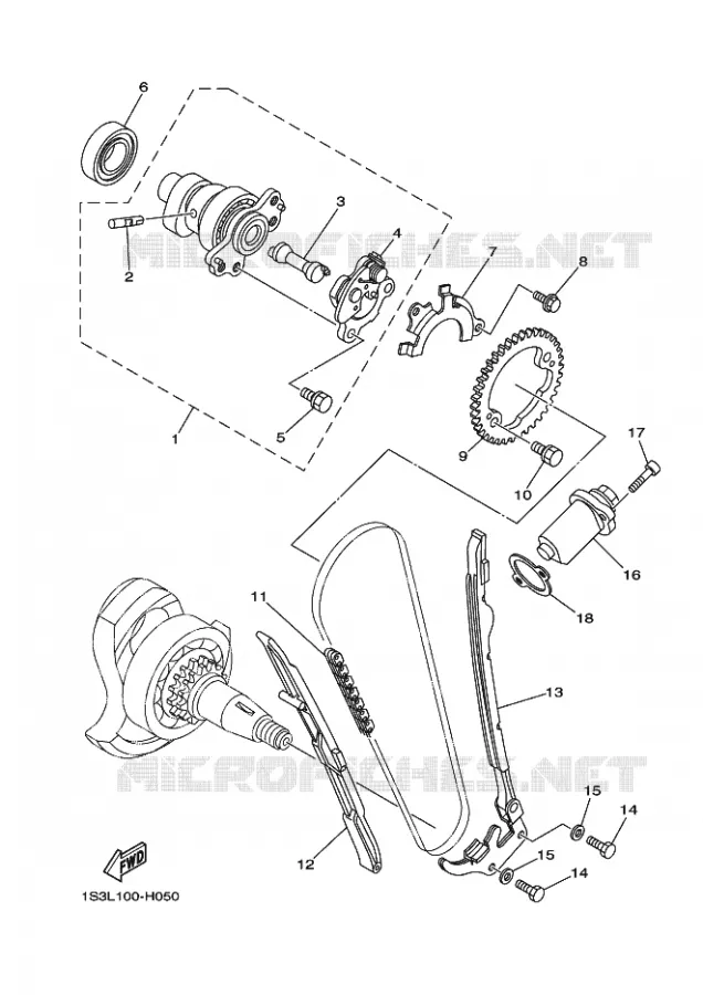 ARBRE A CAMES / CHAINE DE DISTRIBUTION Yamaha QUAD 700 2019 RAPTOR  YFM70RSSK