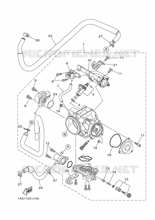BOITIER PAPILLON INJECTION Yamaha QUAD 700 2019 RAPTOR  YFM70RSSK