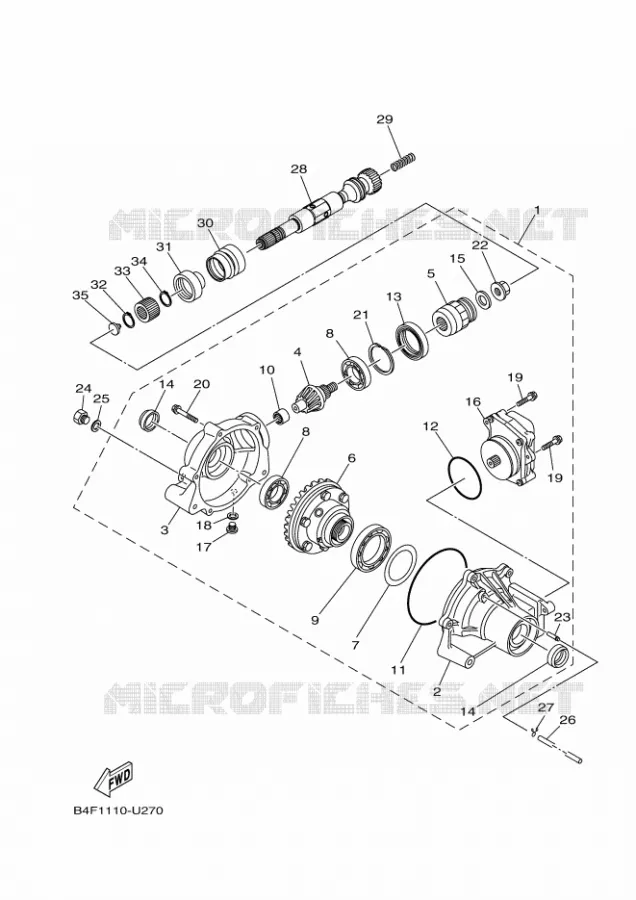 DIFFERENTIEL AVANT Yamaha QUAD 700 2019 GRIZZLY  YFM700FWAD/YFM70GPLK