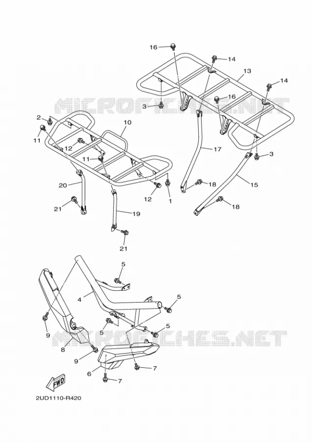PARE CHOCS Yamaha QUAD 700 2019 GRIZZLY  YFM700FWAD/YFM70GPXK