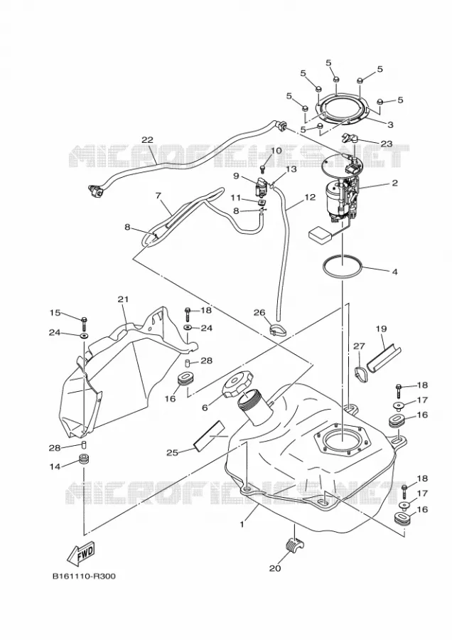 RESERVOIR A ESSENCE Yamaha QUAD 700 2019 GRIZZLY  YFM700FWAD/YFM70GPXK