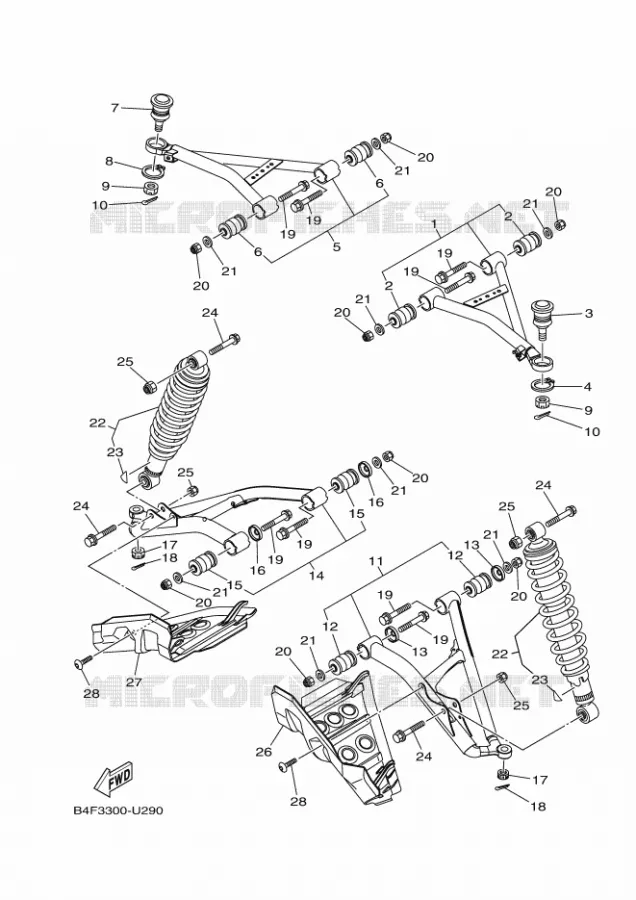 SUSPENSION / ROUE AVANT Yamaha QUAD 700 2019 GRIZZLY  YFM700FWAD/YFM70GPXK