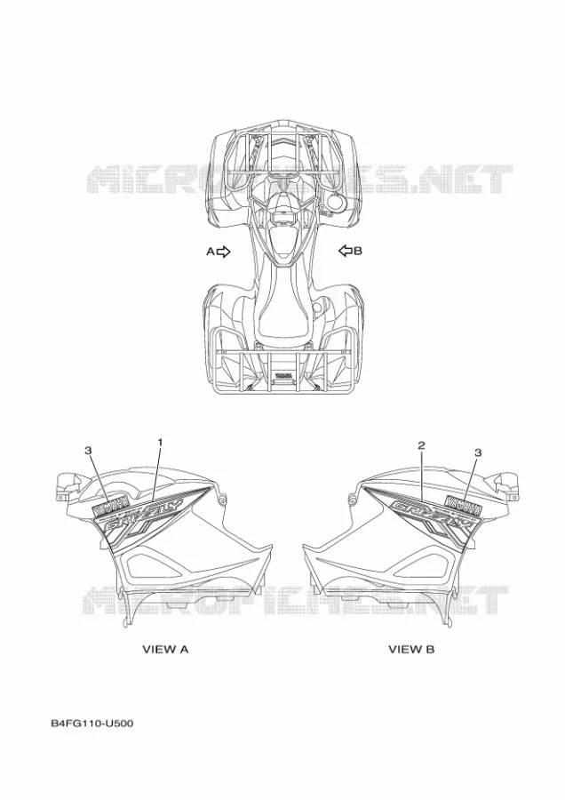 EMBLEME Yamaha QUAD 700 2019 GRIZZLY  YFM700FWAD/YFM70GPHK